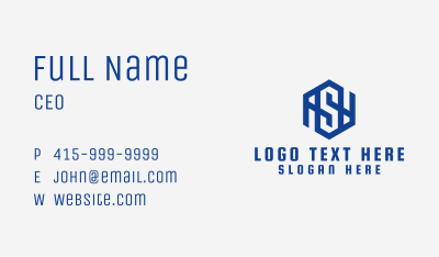 Cyber Hexagon Letter S Business Card Image Preview