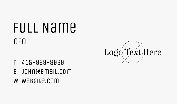 Classic Black Wordmark Business Card Design Image Preview