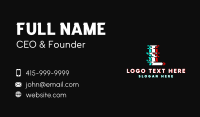 Technology Glitch Letter L Business Card Image Preview