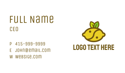 Yin Yang Lemon Fruit  Business Card