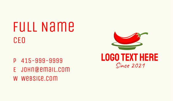Chili Pepper Plate Business Card Design Image Preview