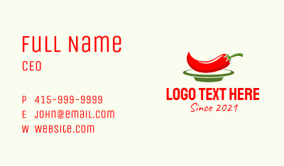 Chili Pepper Plate Business Card