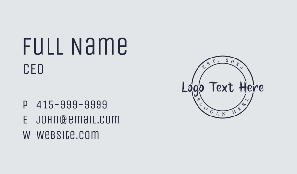 Round Classic Business Wordmark Business Card Design Image Preview