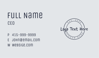 Round Classic Business Wordmark Business Card Image Preview