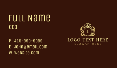 Ornamental Floral Crest Business Card Image Preview