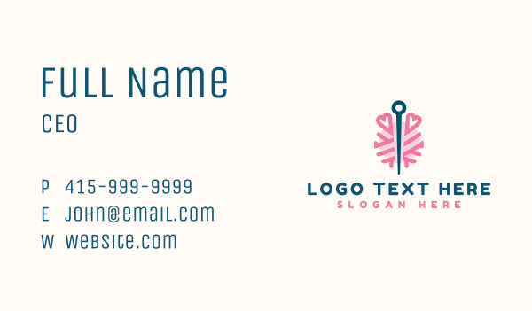 Yarn Needle Sewing Business Card Design Image Preview