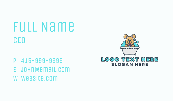 Dog Bubble Bath Business Card Design Image Preview