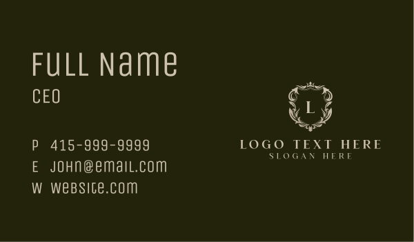 Hotel Royalty Shield Business Card Design Image Preview