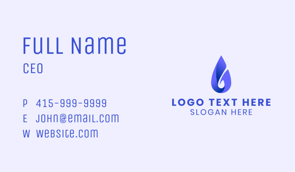 Spiral Water Droplet Business Card Design Image Preview