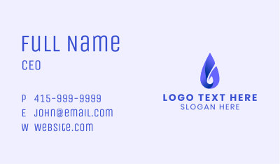 Spiral Water Droplet Business Card Image Preview