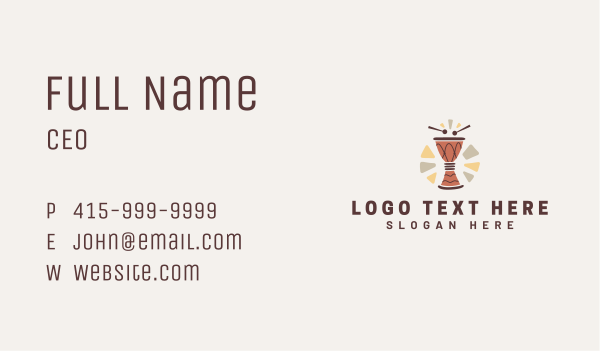 African Drum Beat Business Card Design Image Preview