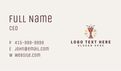 African Drum Beat Business Card Image Preview