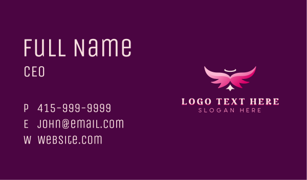 Spiritual Angelic Wings Business Card Design Image Preview