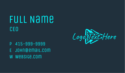 Cyan Arrow Wordmark Business Card Image Preview