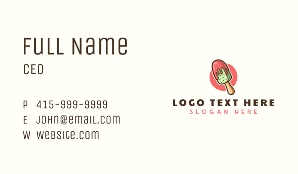 Ice Cream Popsicle Watermelon Business Card Design Image Preview