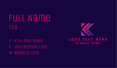Multimedia Advertising Letter K Business Card Image Preview
