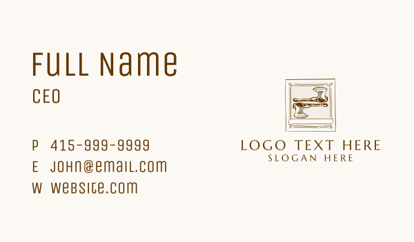 Vintage Wood Axe Business Card Design Image Preview