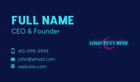 Neon Night Wordmark Business Card Image Preview