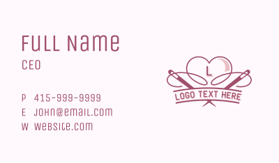 Heart Needle Seamstress Business Card Image Preview