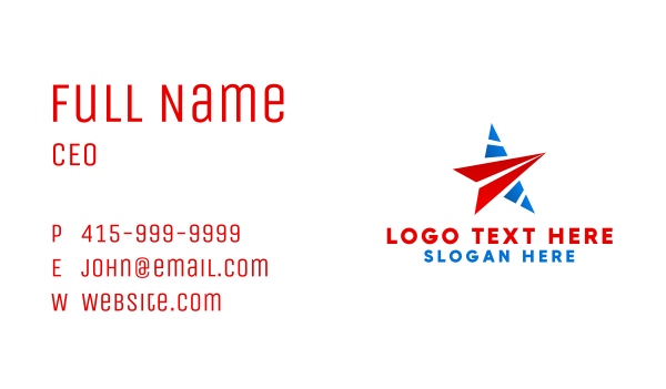 Patriotic American Star Business Card Design Image Preview