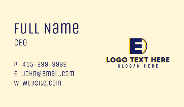 Electric Plug Letter E  Business Card Design Image Preview