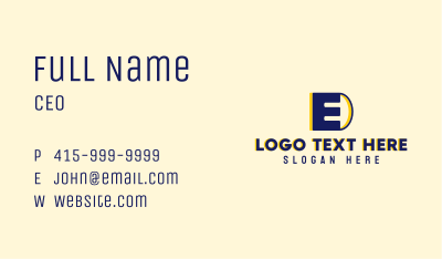 Electric Plug Letter E  Business Card Image Preview