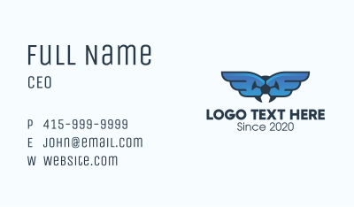 Soccer League Wings Business Card
