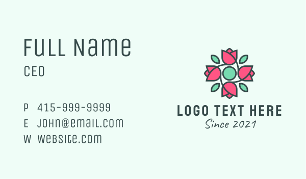 Rose Floral Boutique  Business Card Design Image Preview