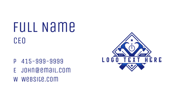 Hammer Nail Industrial Builder Business Card Design Image Preview