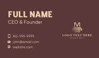 Classic Pillar Letter M Business Card Image Preview