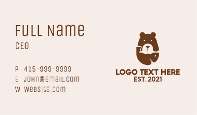 Brown Bear Fishing  Business Card Image Preview