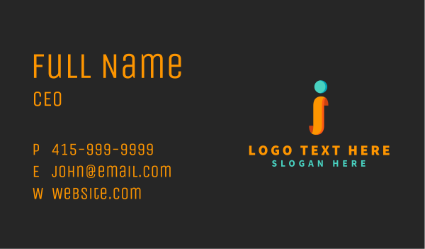 Generic Gradient Letter I Business Card Design Image Preview