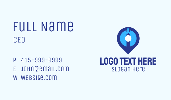 Blue Lung Location Pin Business Card Design Image Preview