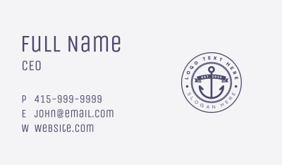 Sailor Anchor Rope Business Card Image Preview