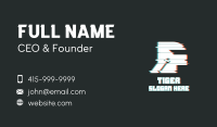 Futuristic Helmet Glitch Business Card Image Preview