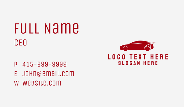 Fast Car Sedan  Business Card Design Image Preview