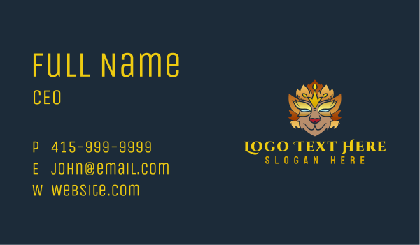 Gold Crown Lion Business Card Design Image Preview