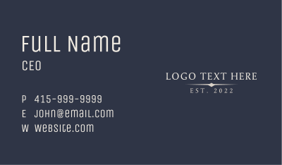 Professional Elegant Business Wordmark Business Card Image Preview