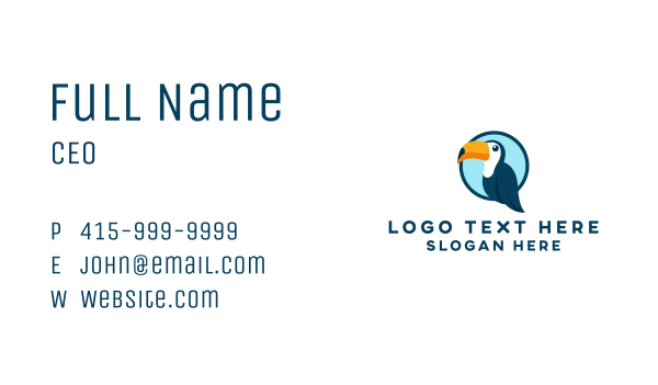 Toucan Bird Zoo Business Card Design Image Preview
