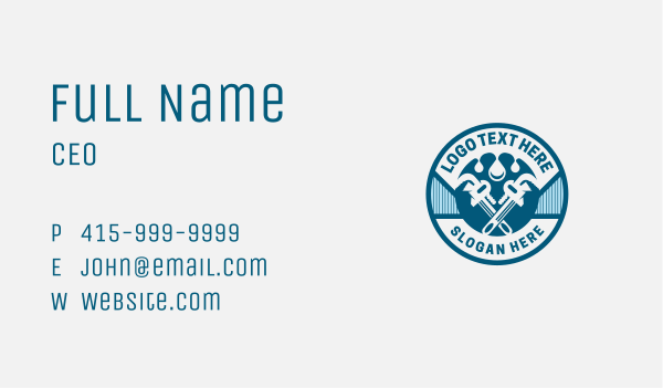 Plumbing Pipe Wrench Water Business Card Design Image Preview