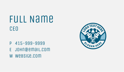 Plumbing Pipe Wrench Water Business Card Image Preview