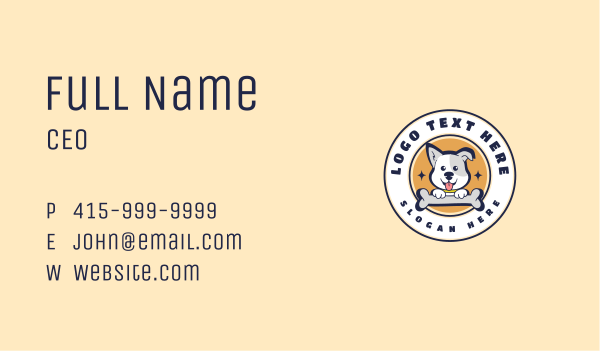 Dog Bone Treat Business Card Design Image Preview