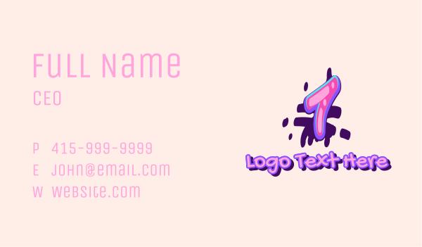 Pop Graffiti Art Number 1 Business Card Design Image Preview