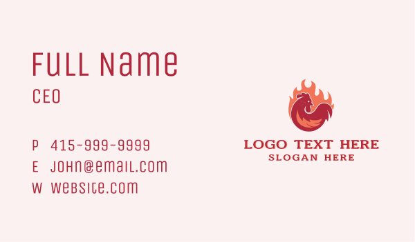 Flame Grill Chicken Business Card Design Image Preview
