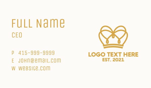 Gold Royal Crown Business Card Design Image Preview