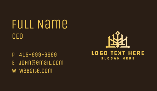 Golden King Crown Business Card Design Image Preview