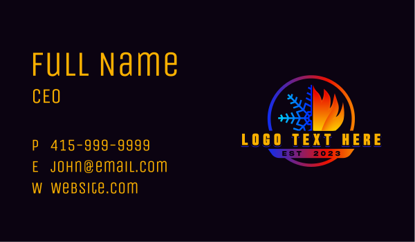 Ice Fire Hvac Business Card Design Image Preview