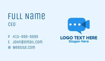 Video Camera Chat  Business Card Image Preview