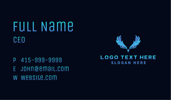 Gaming Night Owl Business Card Design Image Preview
