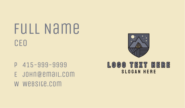 Night Camping Emblem Business Card Design Image Preview